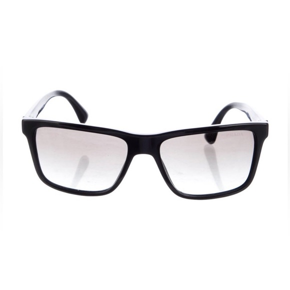 Prada SPR19S Black Square Sunglasses Rimless Gradient Lenses with Case - Picture 1 of 6